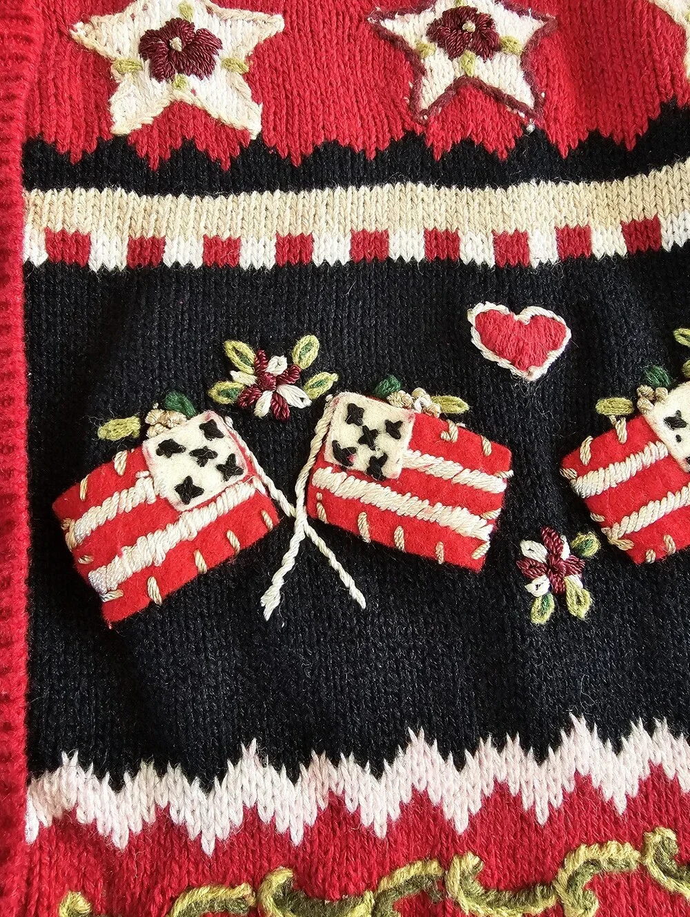 RARE VTG Patriotic Embroidered Heirloom Collectibles Cardigan Sweater Sz XL USA